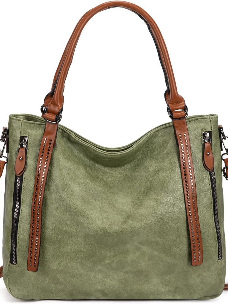 Vintage Slouchy Tote Bag For Women, Large Vegan Leather Hobo Shoulder Bag Satche